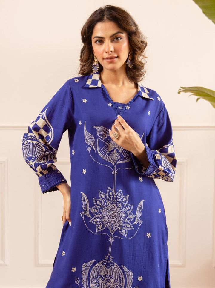 Kashvi Azure Cotton Kurta Pant Set