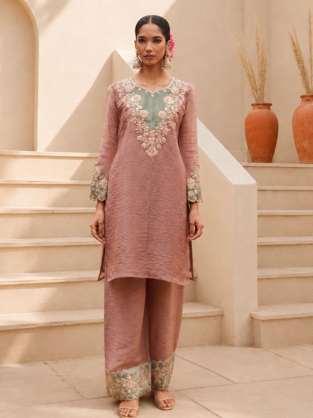 Gaurisha Tan Full Work Premium Suit set