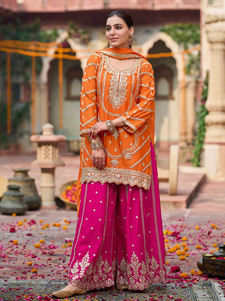 Kanupriya Kesari Rose Full work Suit Set