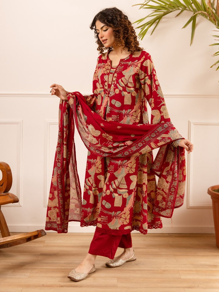 Karen Scarlet printed cotton suit set