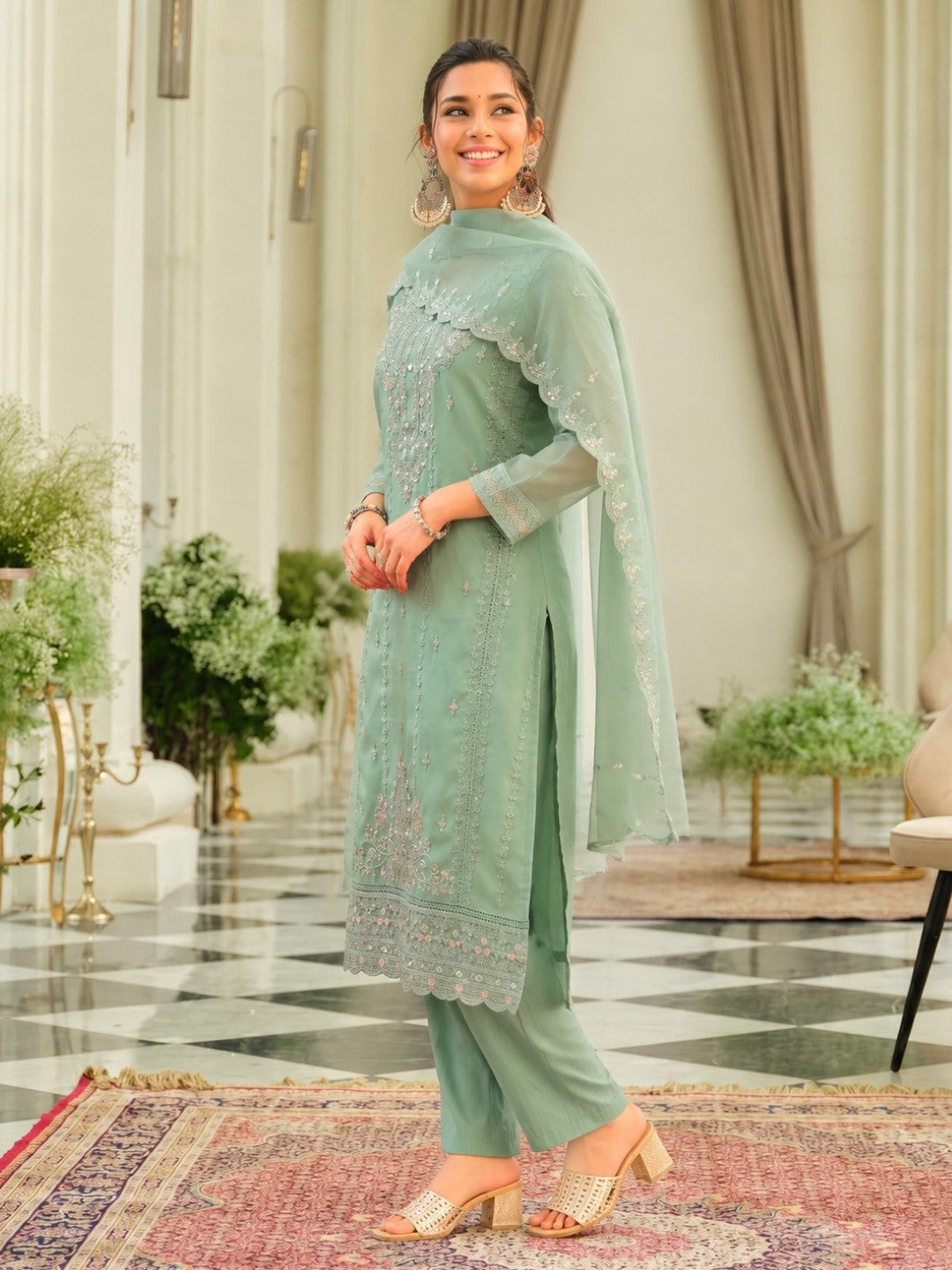 Adab minty full work suit set