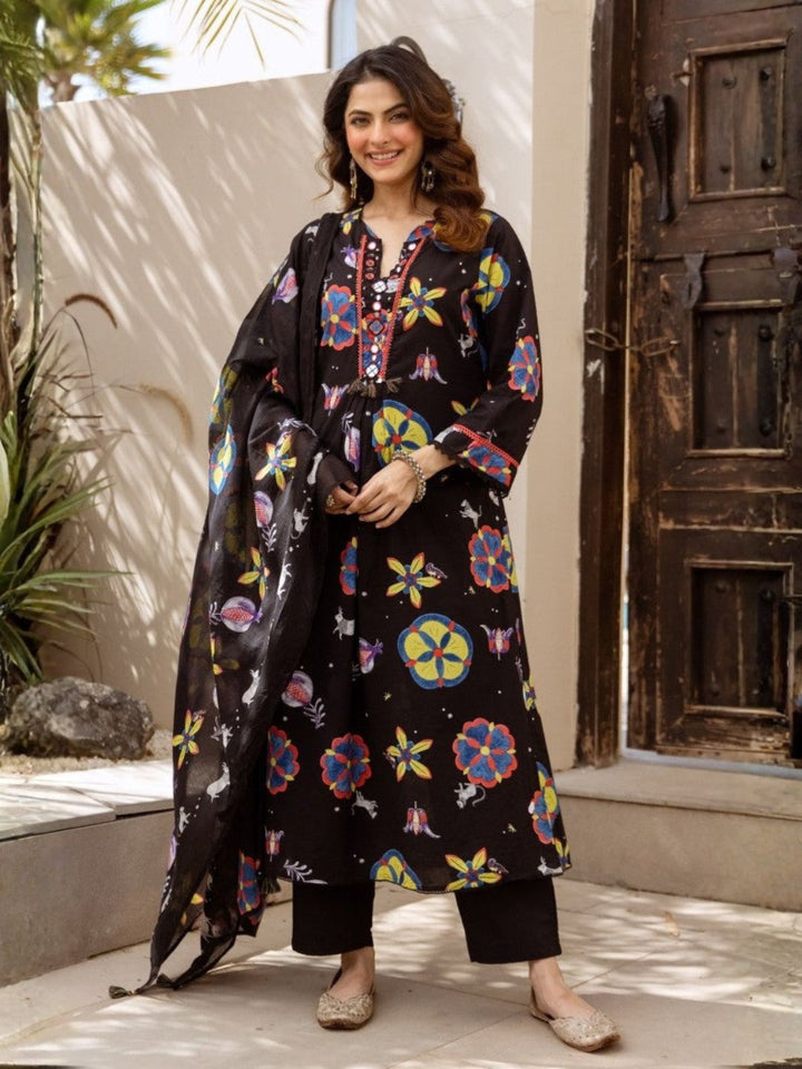 Karen Jet printed cotton suit set