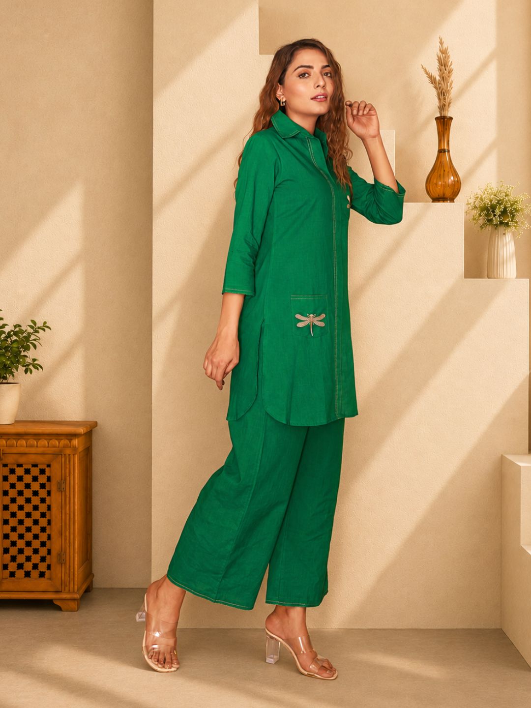 Jayti Fern Butterfly Cotton Co-ord Set
