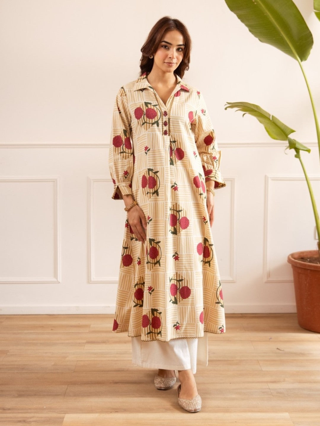 Karen sand Cotton kurta pant set