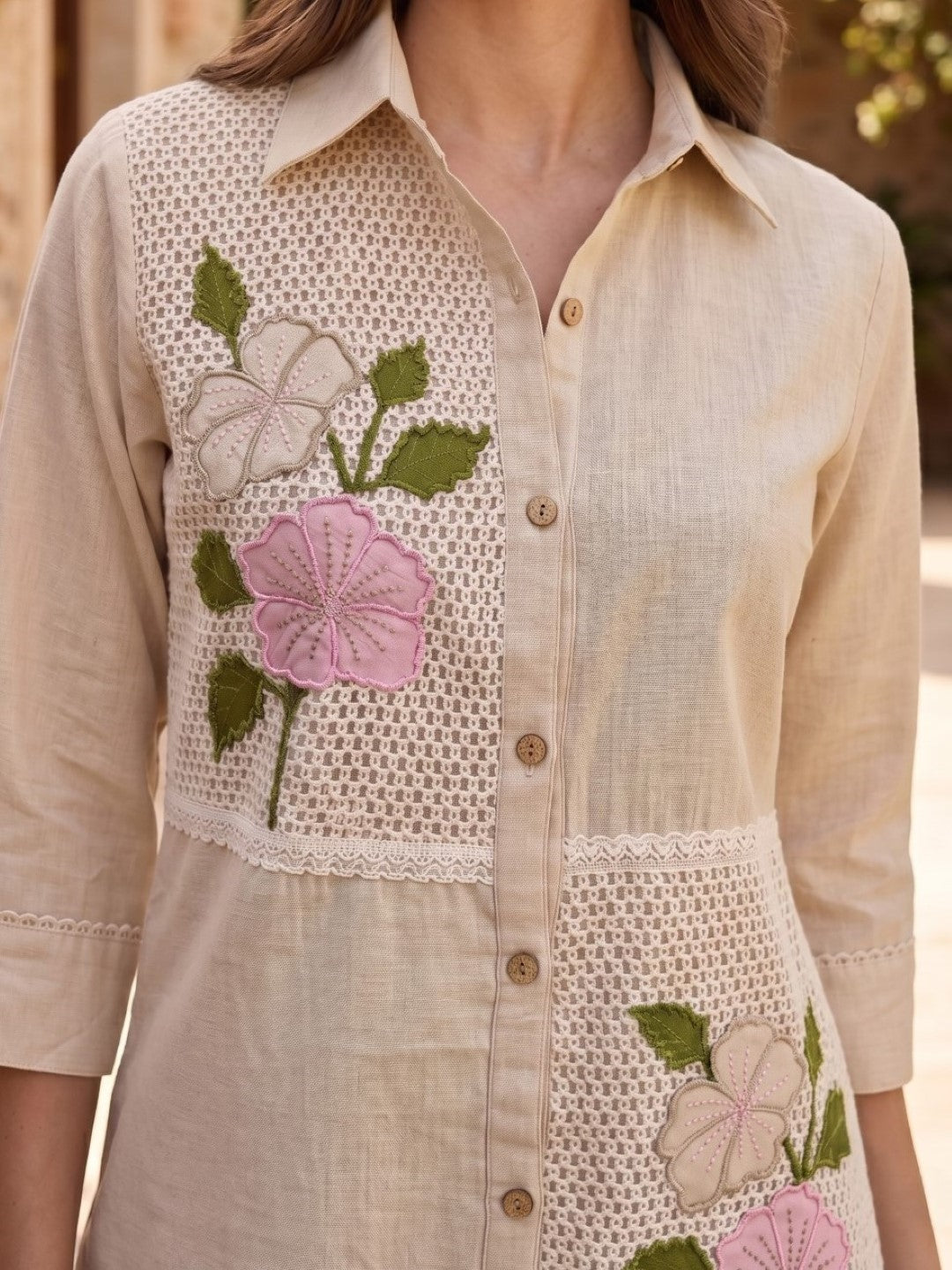 Hiral Pecan Embroidery Co-Ord Set