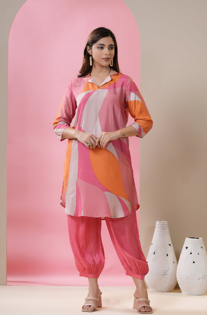 Vrushali Apricot Muslin Co-ord Set