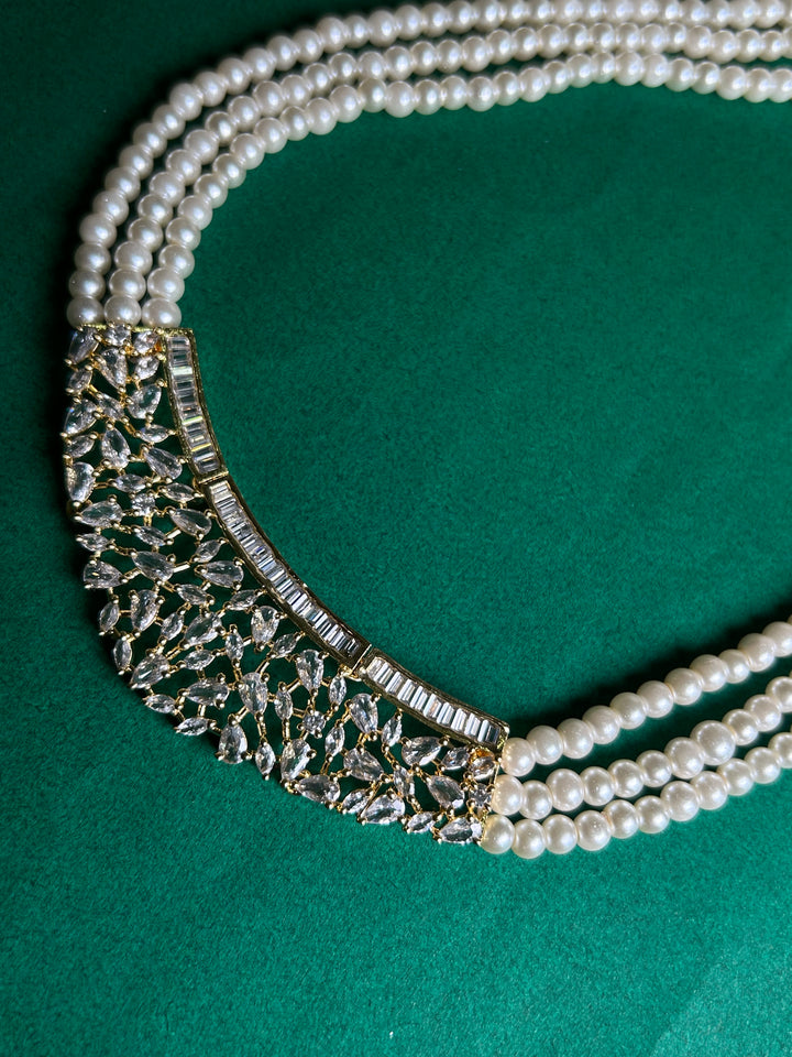 Antaara Diamond & pearl Necklace Earing Set