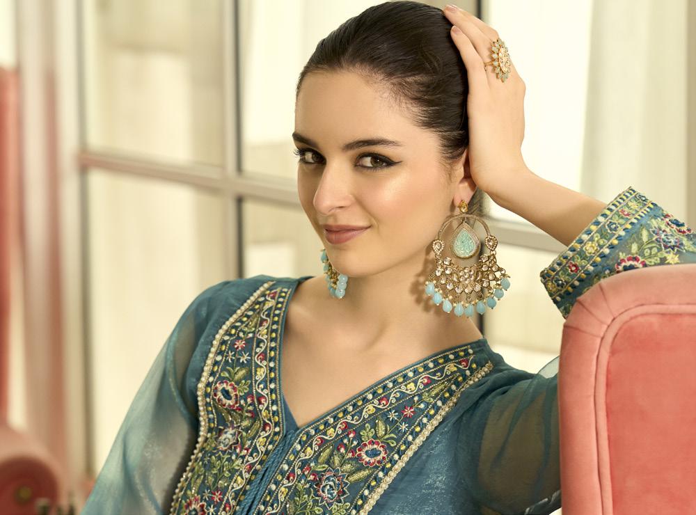 Prema hibis embroidery jacket suit set