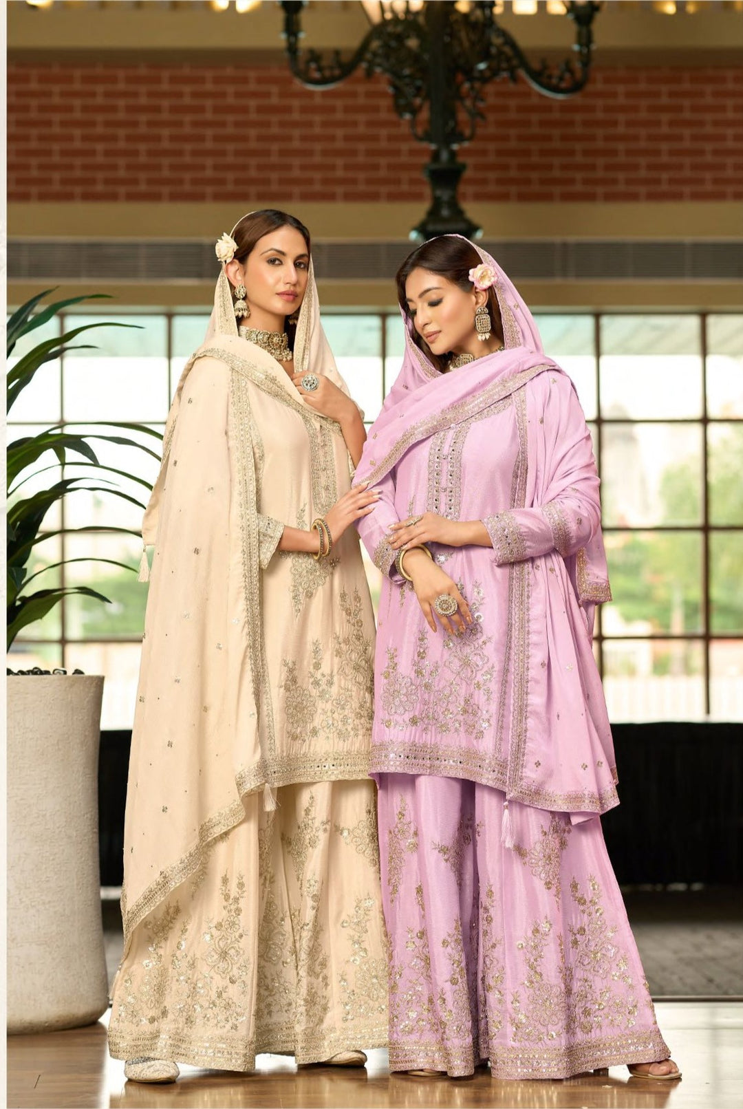 Tasuvre Rosy Full Work sharara set