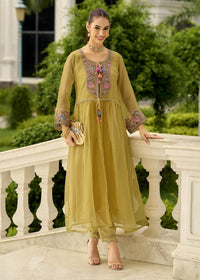 Prema sage embroidery jacket suit set