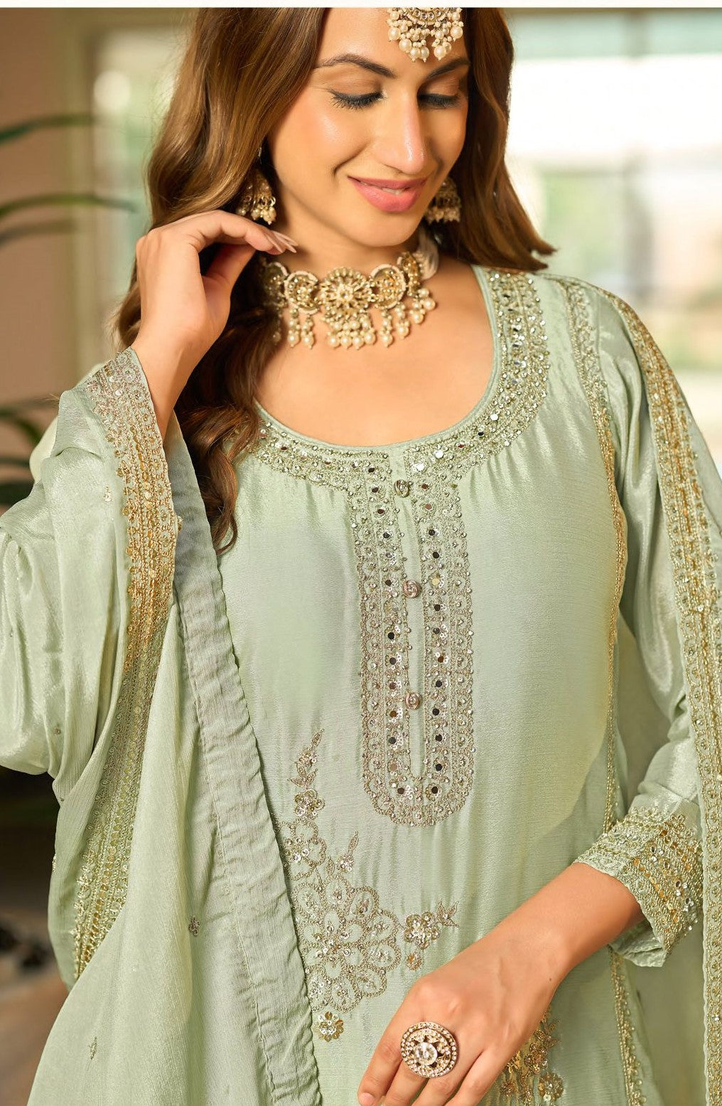 Tasuvre Fern Full Work Sharara Set