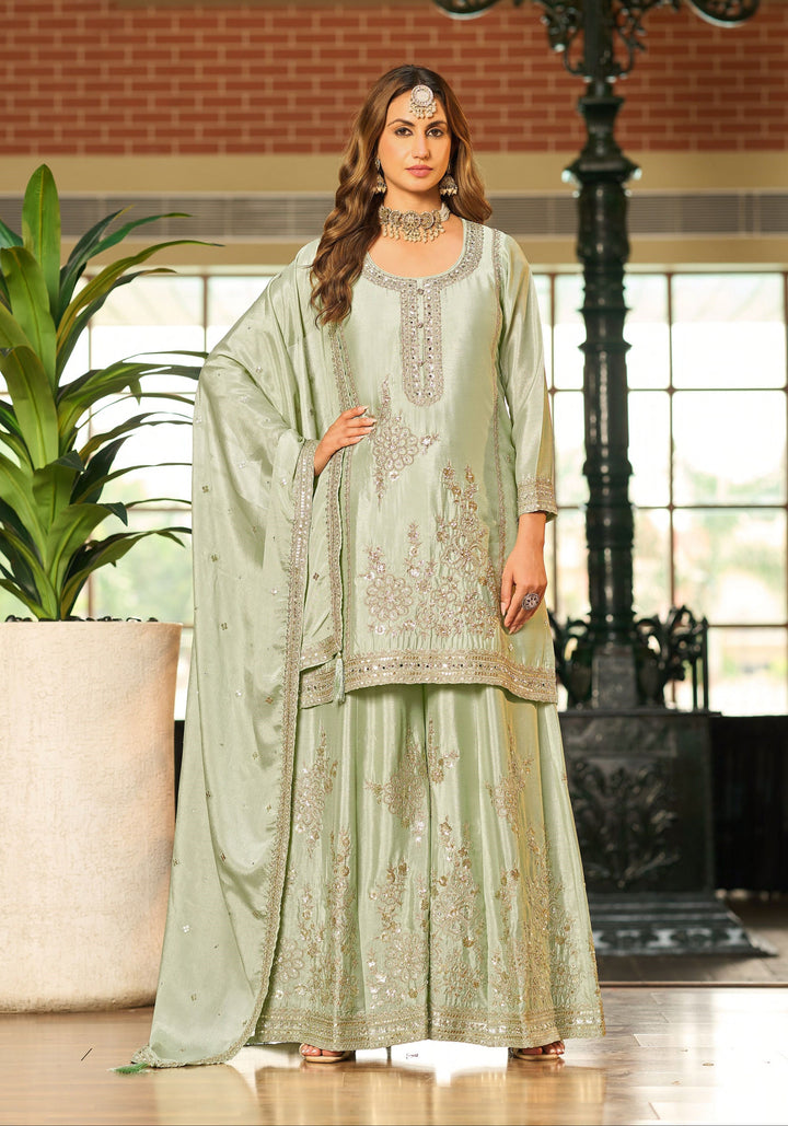 Tasuvre Fern Full Work Sharara Set