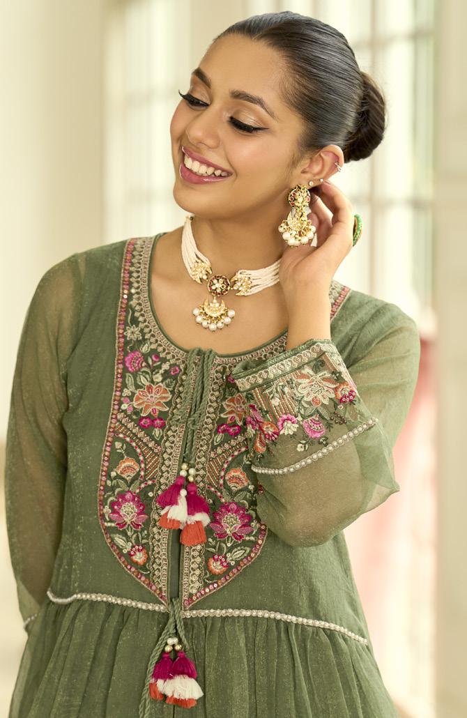 Prema fern embroidery jacket suit set