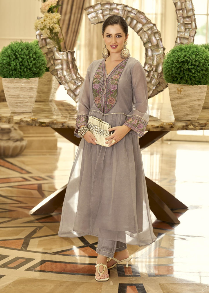 Prema stone embroidery jacket suit set
