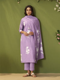 Itrh amethyst cotton linen suit set