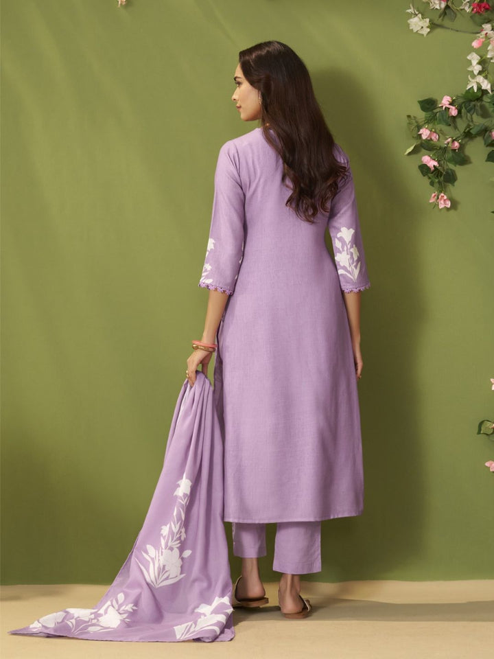 Itrh amethyst cotton linen suit set