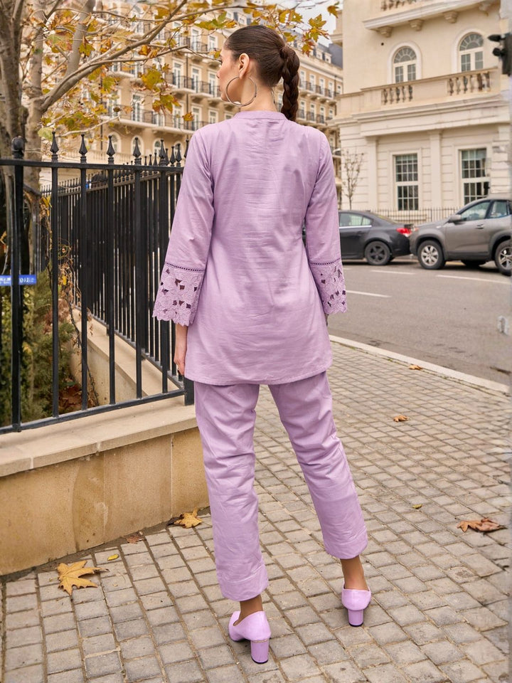 Anuja Orchid Embroidered Co-ord Set