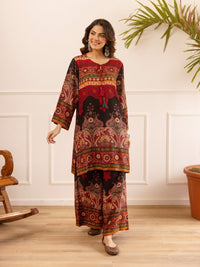 Karen carmine printed co-ord set