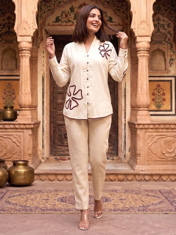 Wespret parch embroidery cotton co-ord set