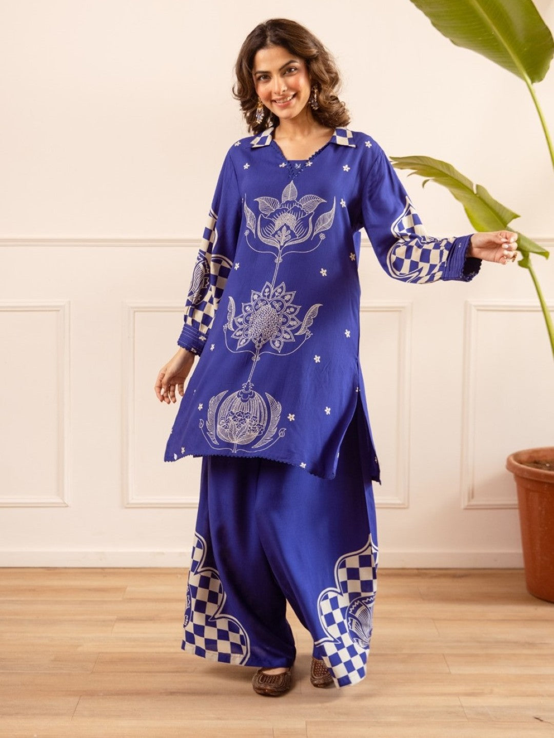 Kashvi Azure Cotton Kurta Pant Set