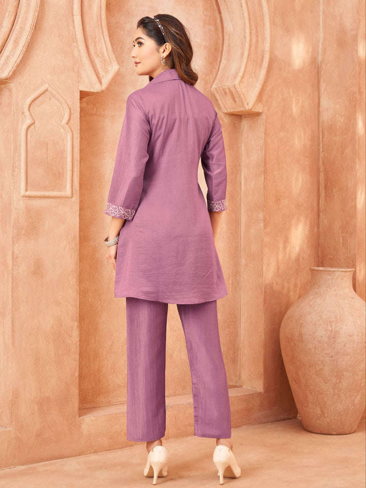 Darika Orchid Embroidery Co-ord Set