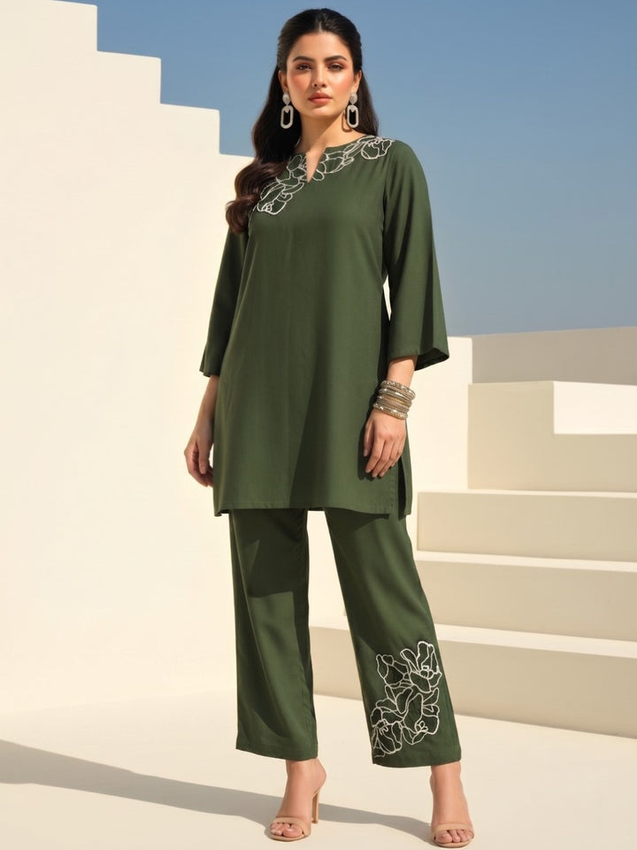 Ivanka Pear Embroidery Cotton Co-Ord Set