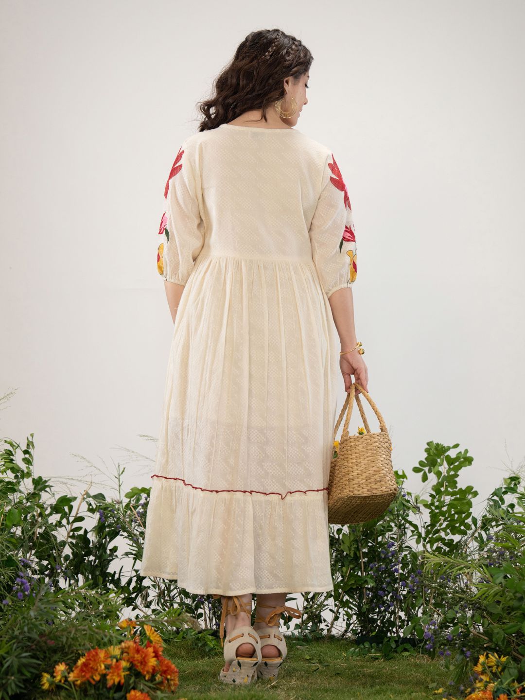 Hemal PearL Full Embroidery Dress ( with lining )