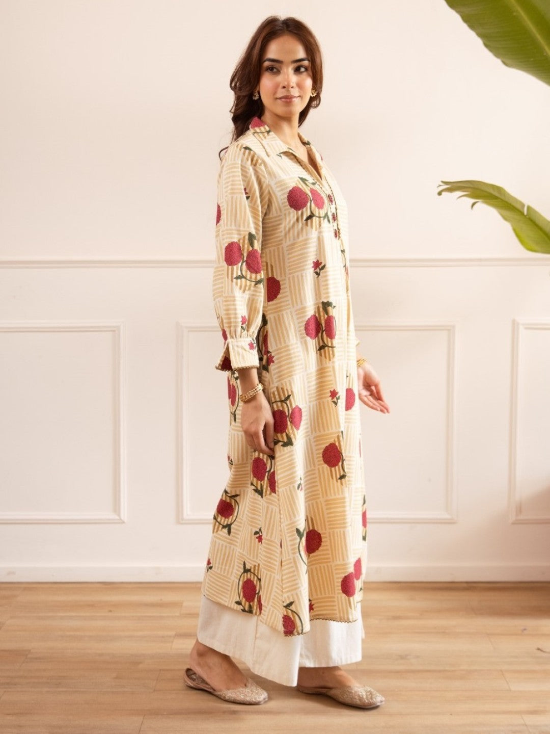 Karen sand Cotton kurta pant set