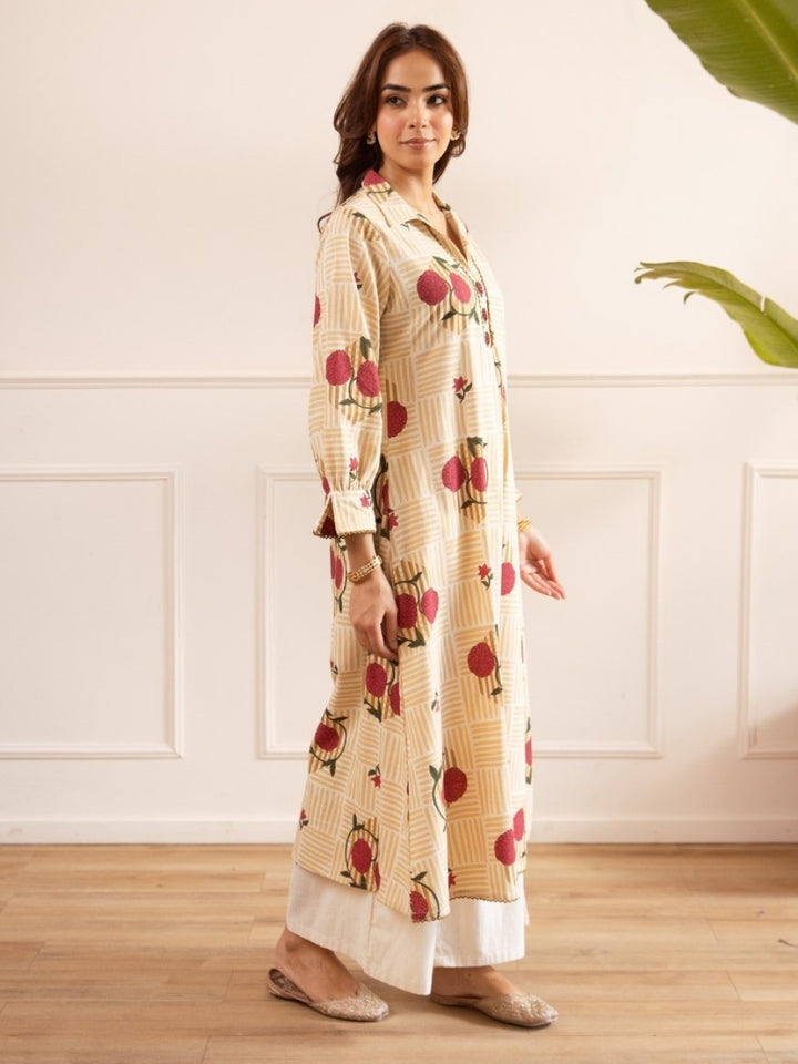 Karen sand Cotton kurta pant set
