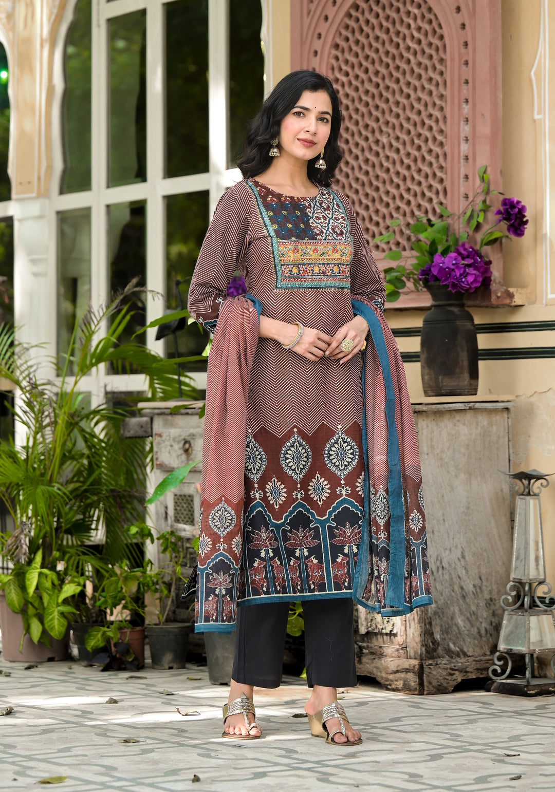 Aranya Walnut Pure Cotton Suit Set