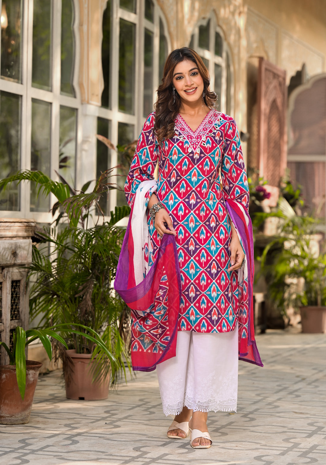 Aranya Ikat Print Premium Pure Cotton Suit Set