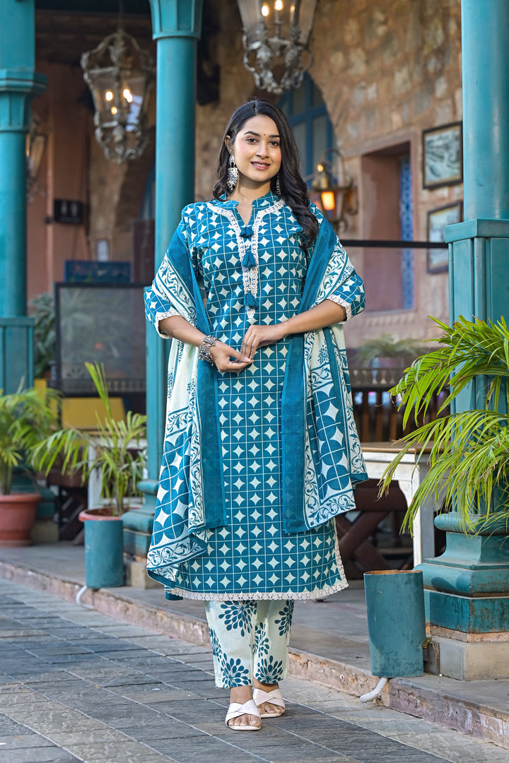 Bodhi Indigo Pure Cotton Suit Set