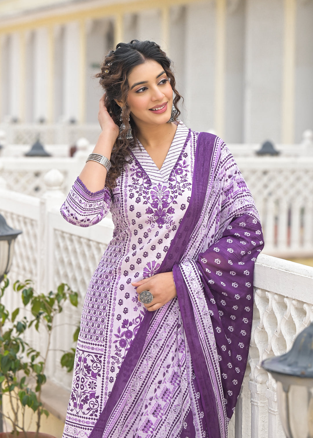 Bodhi Orchid Cotton Suit Set