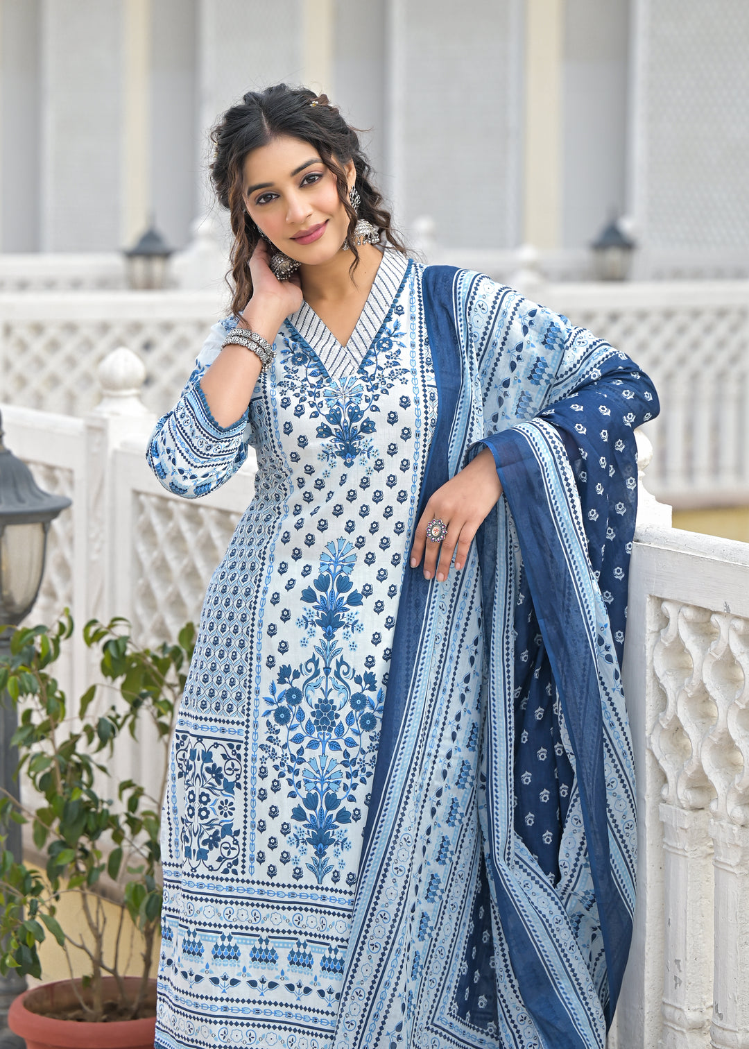 Bodhi Ocean Printed Cotton Suit Set