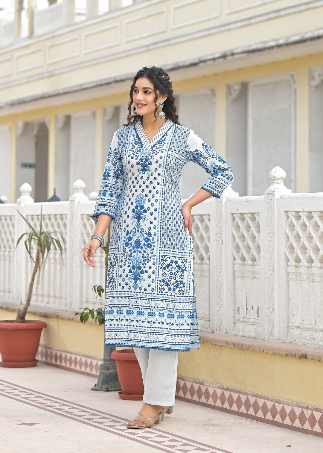 Bodhi Ocean Printed Cotton Suit Set