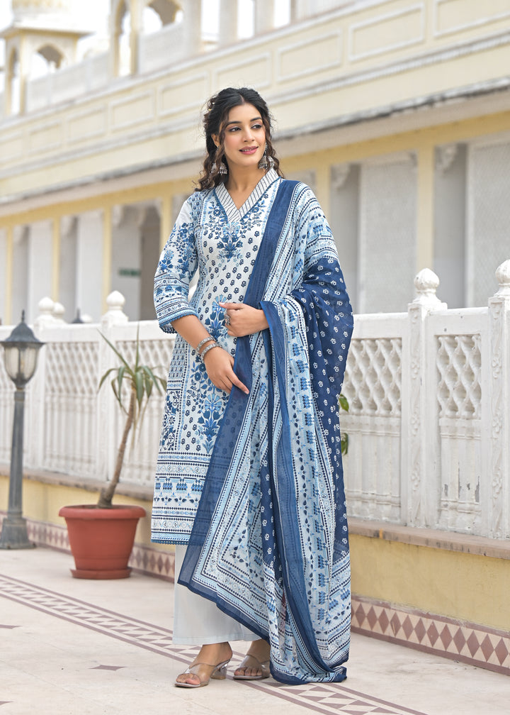 Bodhi Ocean Printed Cotton Suit Set