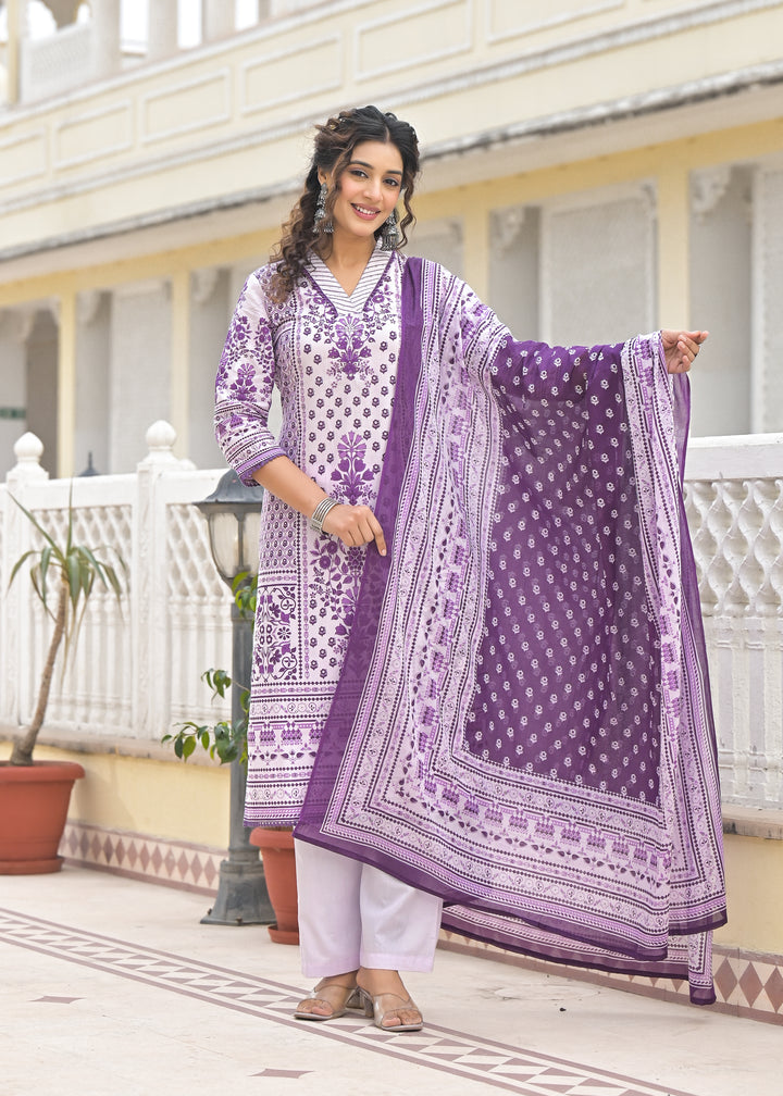 Bodhi Orchid Cotton Suit Set