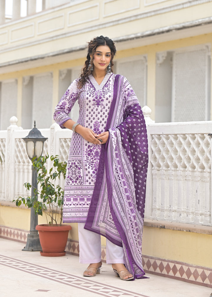 Bodhi Orchid Cotton Suit Set