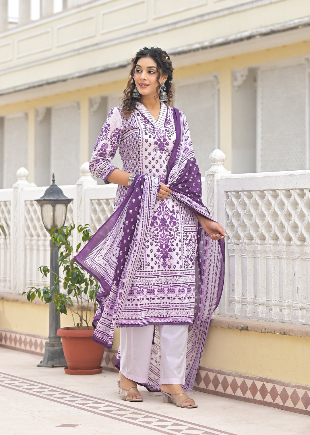 Bodhi Orchid Cotton Suit Set