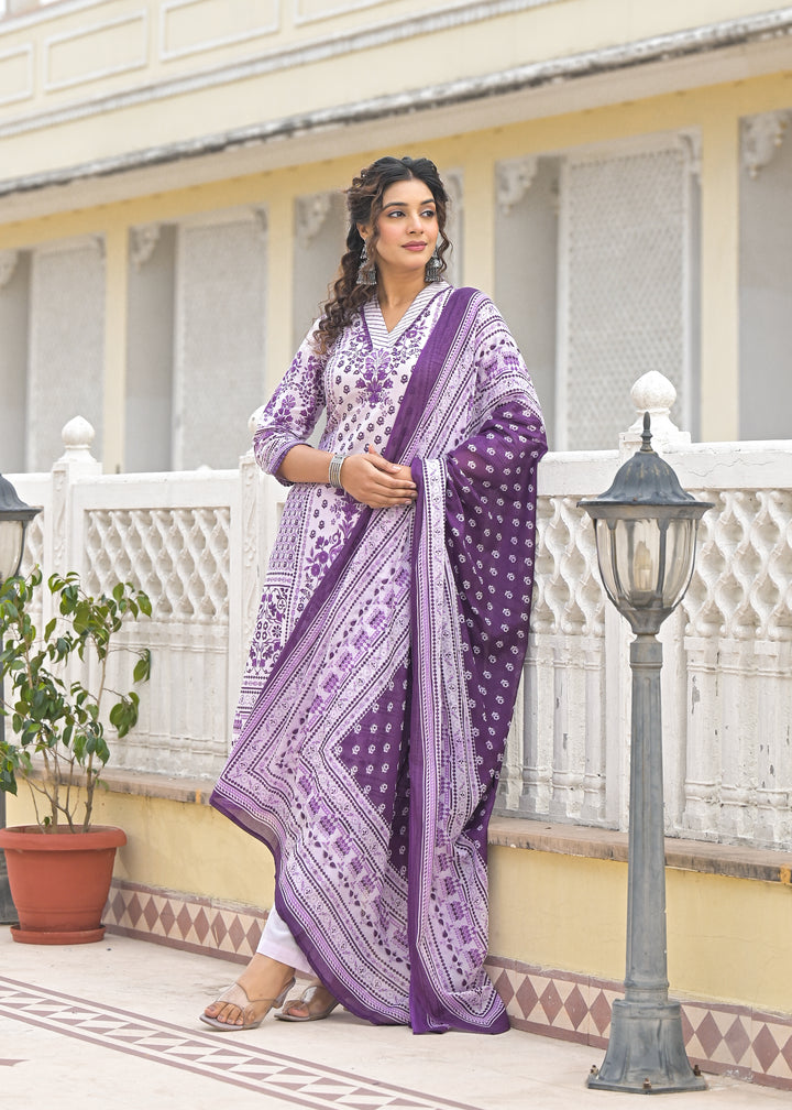 Bodhi Orchid Cotton Suit Set