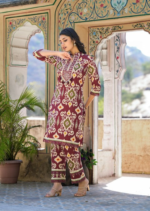 Aranya Jam ikat Print Cotton Co-ord Set