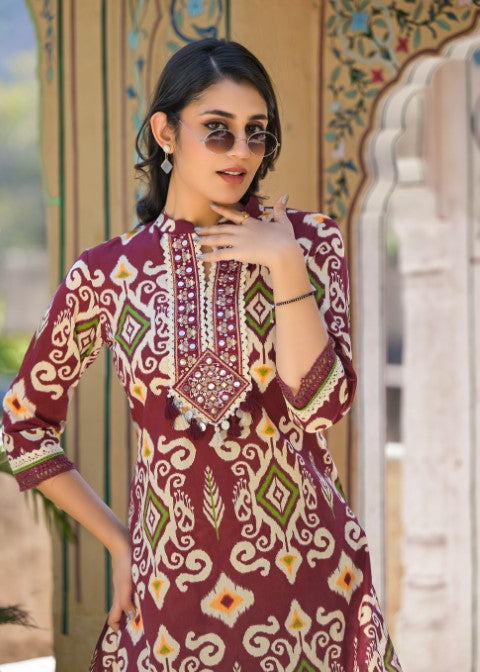Aranya Jam ikat Print Cotton Co-ord Set