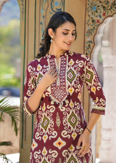 Aranya Jam ikat Print Cotton Co-ord Set