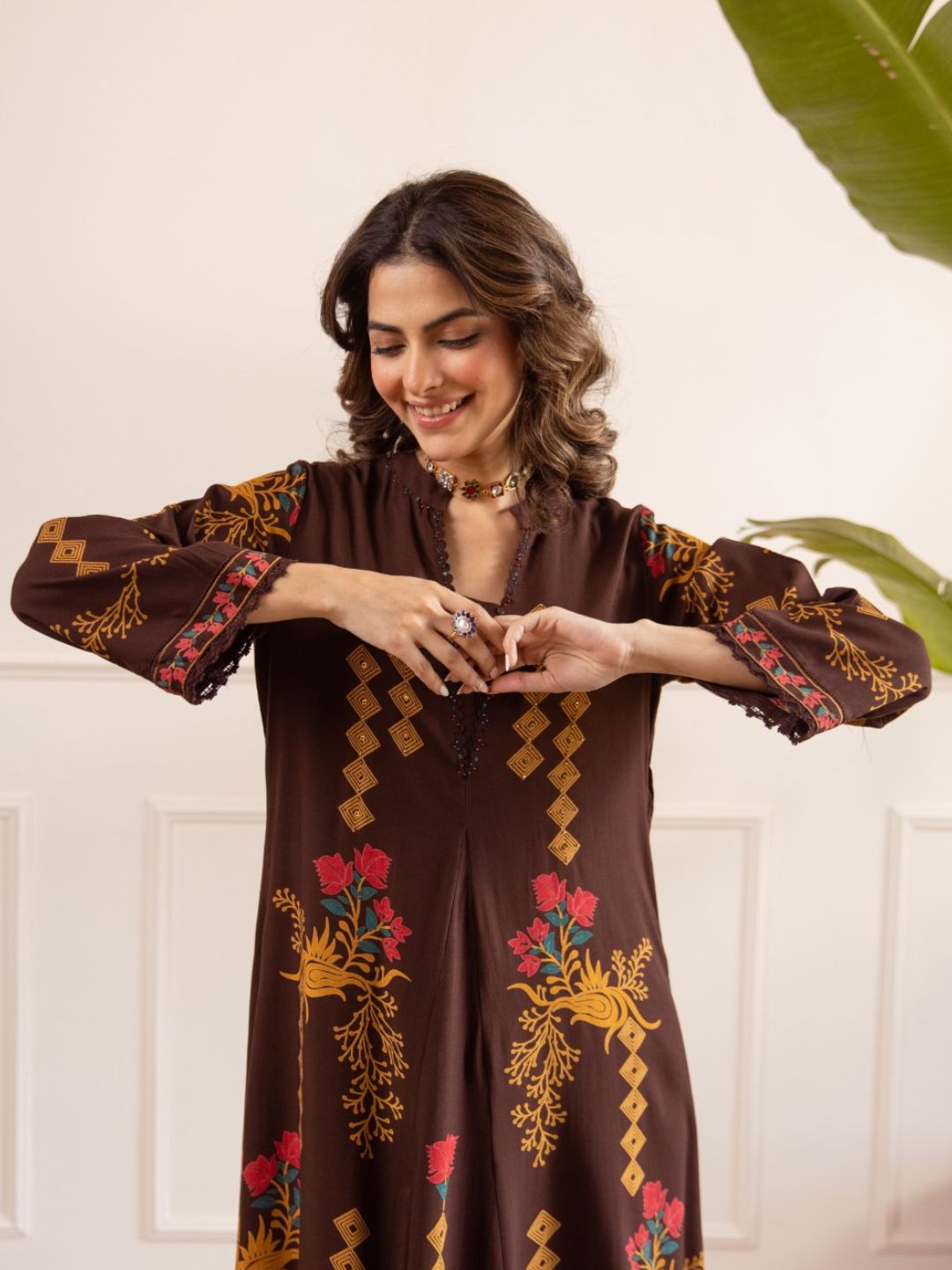 Karen peanut printed kurta pant set
