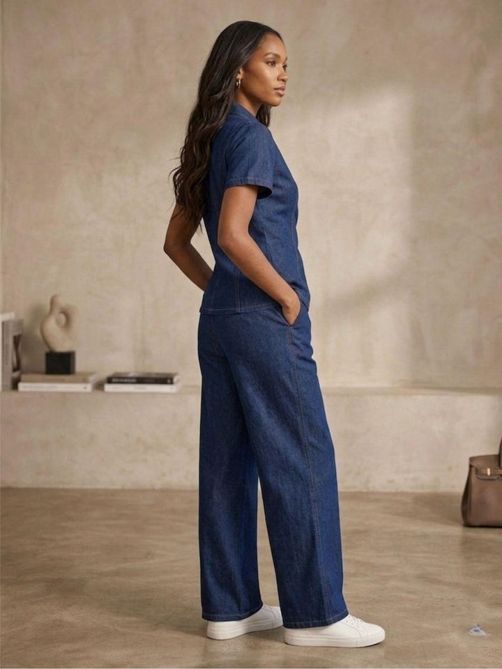 Prisha celeste denim co-ord set