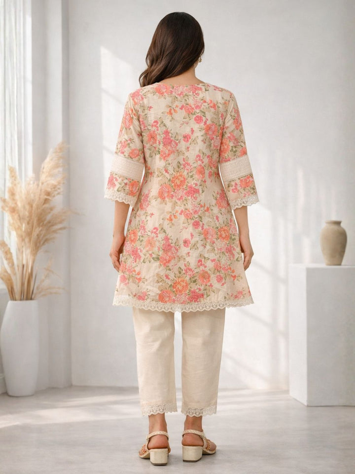 Surbhi Flora Printed Cotton Kurta Pant Set