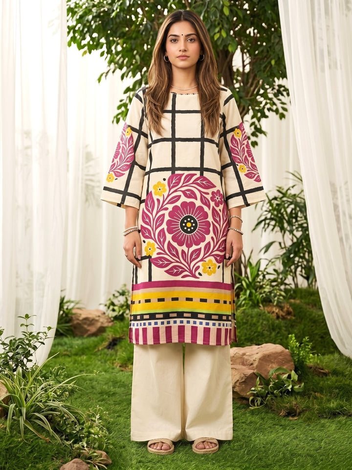 Virosh taffy cotton printed kurta pant set