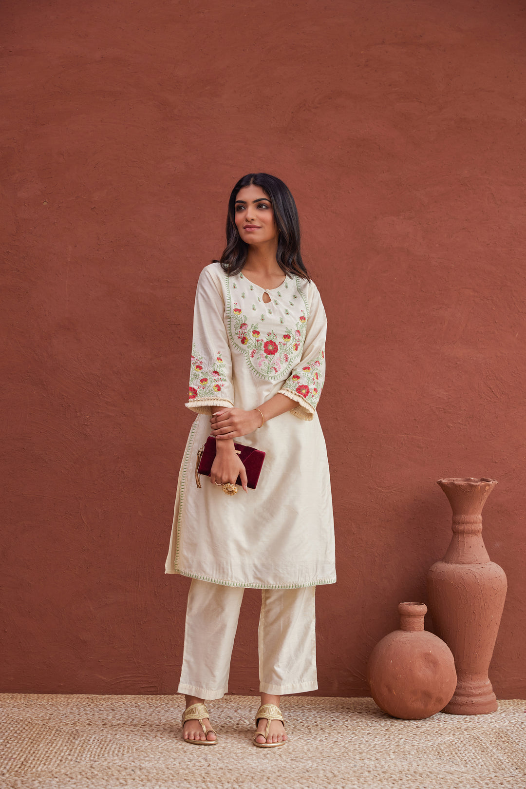 Tushki Misri Embroidered Kurta Pant Set