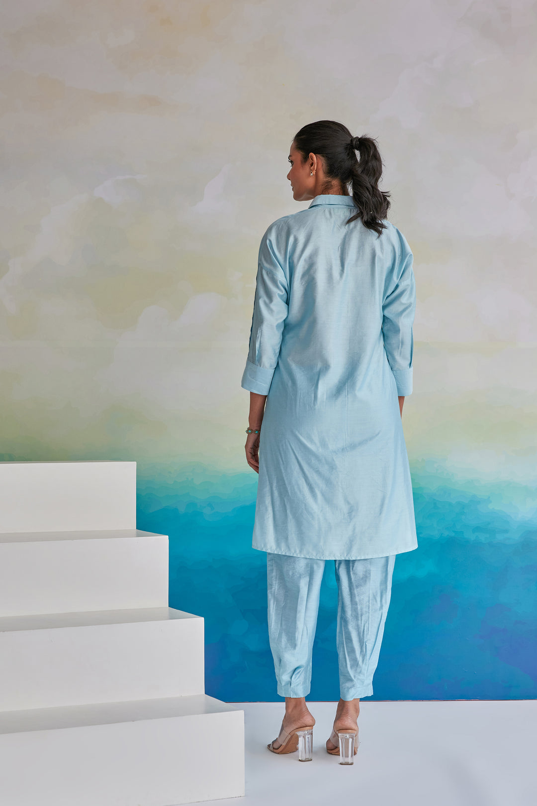 TUSHKI SoftBlue Cotton Co-ord Set