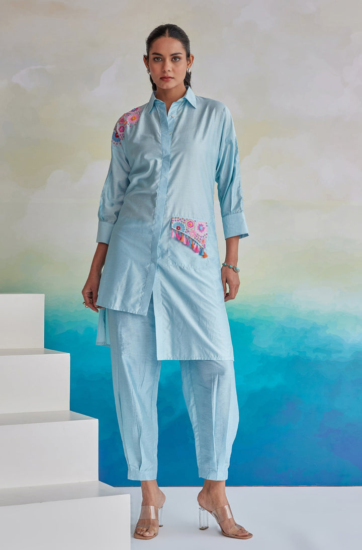 TUSHKI SoftBlue Cotton Co-ord Set